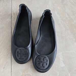 Tory Burch Black Leather Flats